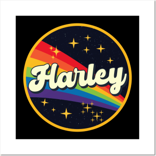 Harley // Rainbow In Space Vintage Style Posters and Art